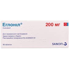 Еглоніл®, таблетки по 200 мг, № 12 (12х1): по 12 таблеток у бліс