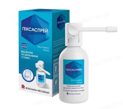 Гексаспрей аэроз. флак.с распылит. 2,5% 30г