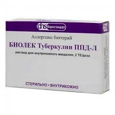 Биолек Туберкулин ППД-Л р-р д/ин.2ТЕ/доза амп.0.6 мл(6доз),+3 шп