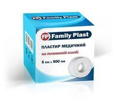 Пластир мед ткан осн 5см х 500см FP Family Plast