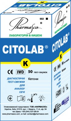 Тест-полоска citolab k №50 д/опр.кетонов