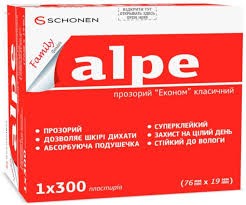 Алпе фемілі прозорий економ класичний (76мм х 19мм) №1х300