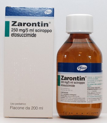 Заронтин (этосуксимид) 250мг/5мл сироп 200мл №1 / противосудорожный (суксилеп)