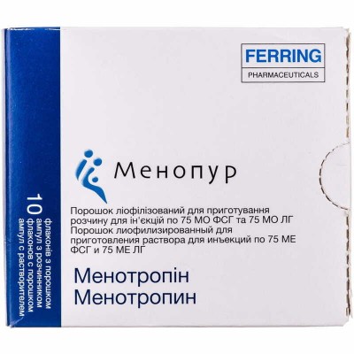 Менопур 75 мо фсг/75 мо лг №10 порошок + розчин