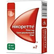 Никоретте 25мг/16г №7 пластир трансдерм.