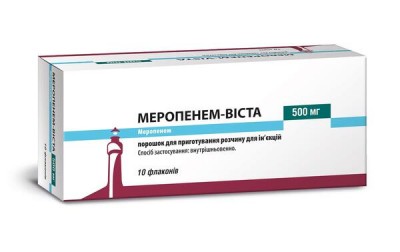 Меропенем-виста пор. д/р-ра д/ин. 500 мг фл., №1