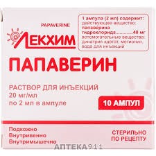 Папаверин р-р д/ин.2% амп.2мл №10