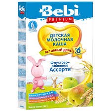 Bebi Premium Каша молочная фруктово-злаковое ассорти 250г