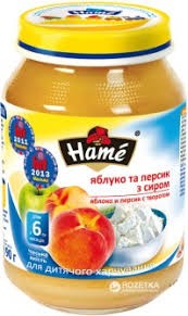 Hame пюре яблоко/персик/сыр 190г